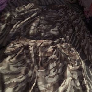 Camo suit gray and white size medium small